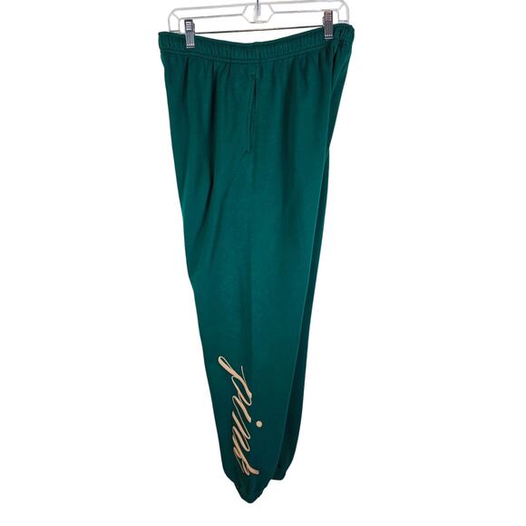 Victoria Secret Pink Green Gold Logo Athletic Atleisure Women's Sweatpants L - Picture 3 of 6